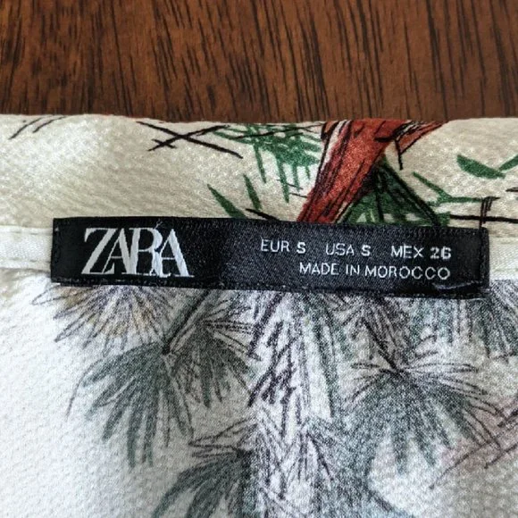 ZARA Tropical Print Duster Shirt Dress Size S - Picture 13 of 15